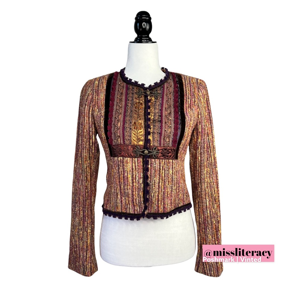 Cynthia Steffe Women’s Multicolour Tweed Metallic Structured Tailored Blazer [4]